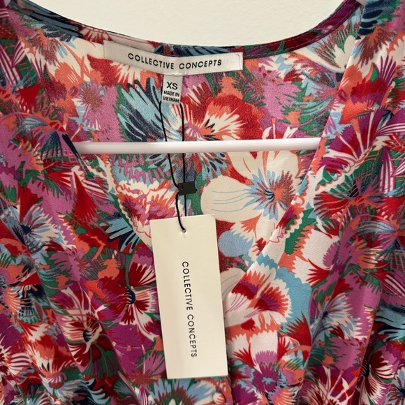 Collective Concepts Nordstrom Floral Tropical Flutter Short Sleeve Dress - Picture 8 of 9
